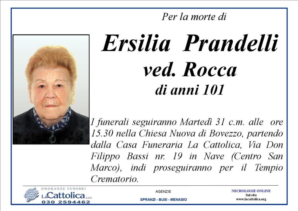 Ersilia Prandelli Ved Rocca La Cattolica Onoranze Funebri