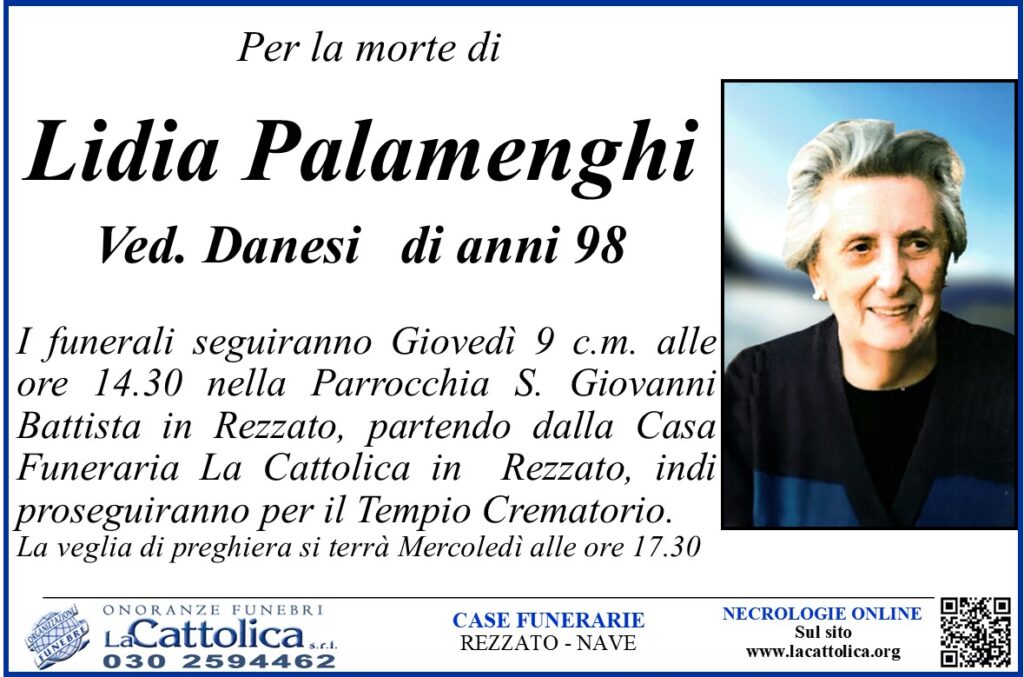 Lidia Palamenghi Ved Danesi La Cattolica Onoranze Funebri